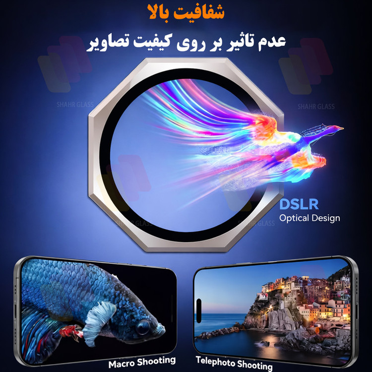 محافظ لنز دوربین شیشهای شهر گلس مدل R8ZS مناسب برای گوشی موبایل اپل iPhone 14 Pro Max