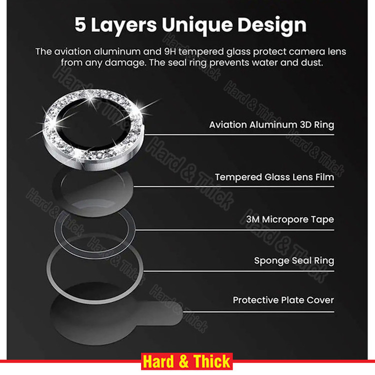 محافظ لنز دوربین هارد اند تیک مدل Ring Diamond مناسب برای گوشی موبایل اپل Iphone 13 Pro / 13 Pro max