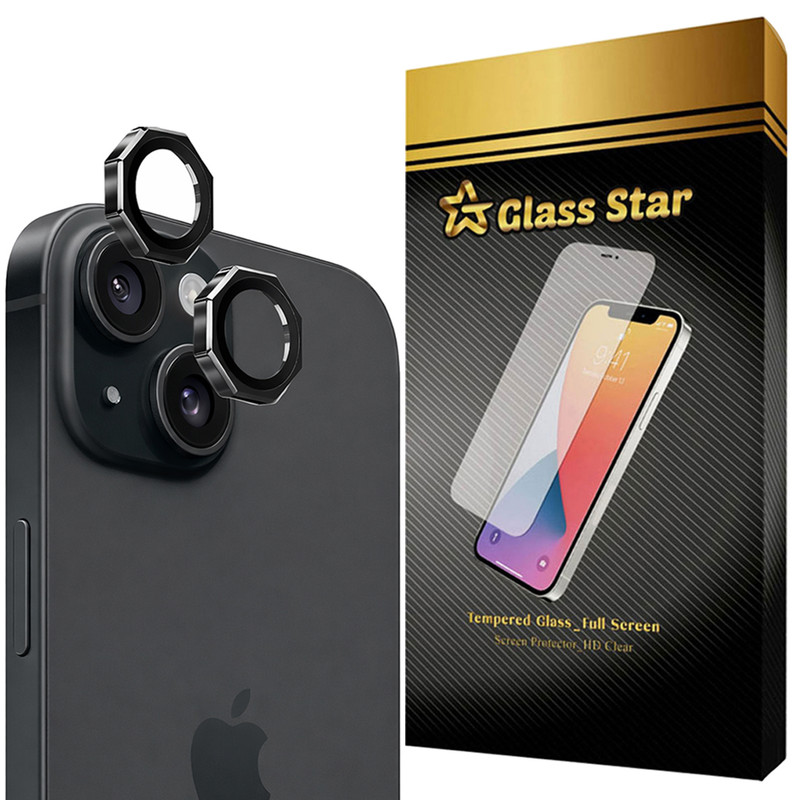 محافظ لنز دوربین شیشه‌ای گلس استار مدل R8ZG مناسب برای گوشی موبایل اپل iPhone 15