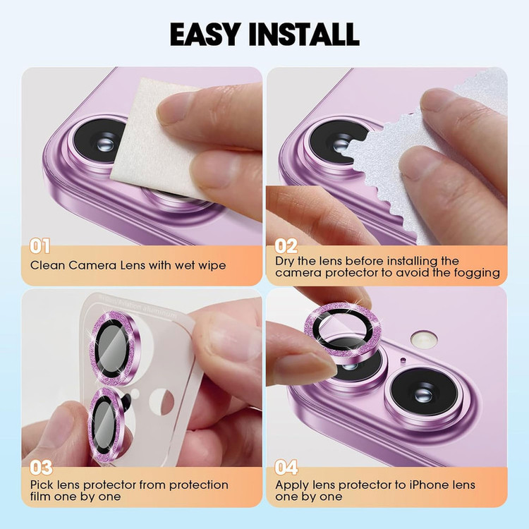 محافظ لنز دوربین فلزی پنتر مدل Glitteri مناسب برای گوشی موبایل اپل iPhone 17
