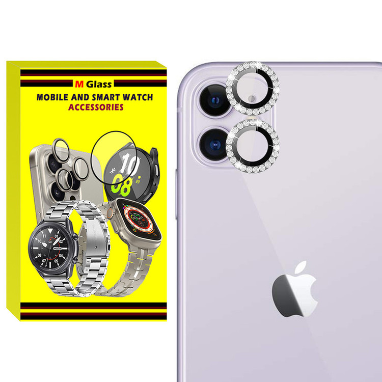 محافظ لنز دوربین فلزی امگلس مدل RNG Diamond MG مناسب برای گوشی موبایل اپل iPhone 11