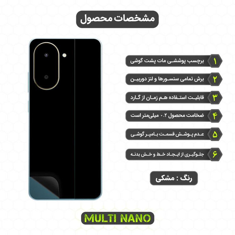 برچسب پوششی مولتی نانو طرح مات مدل X-F1M مناسب برای گوشی موبایل شیائومی Poco C71