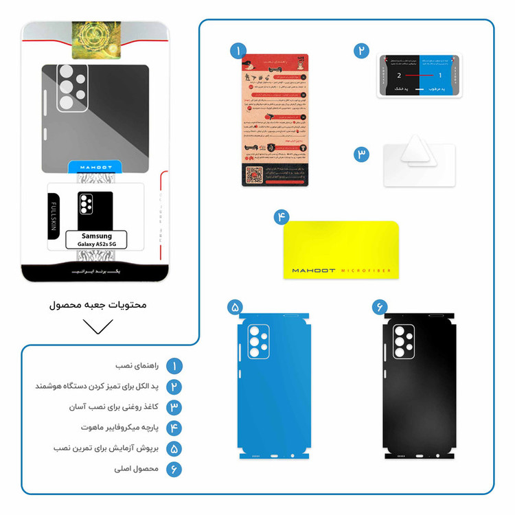 برچسب پوششی ماهوت مدل Matte-Black-FullSkin مناسب برای گوشی موبایل سامسونگ Galaxy A52s 5G