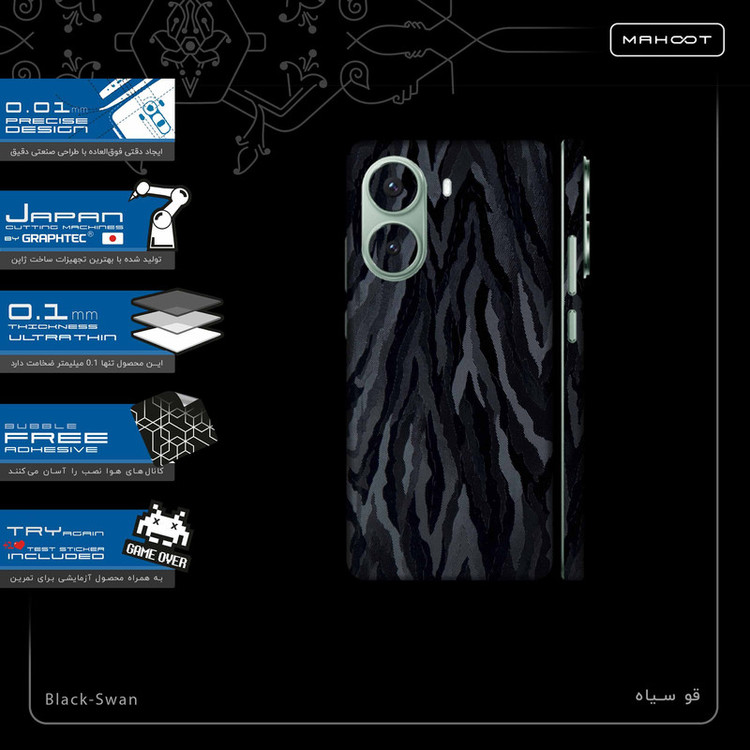برچسب پوششی ماهوت مدل Black-Swan-FullSkin مناسب برای گوشی موبایل شیائومی Poco X7 Pro