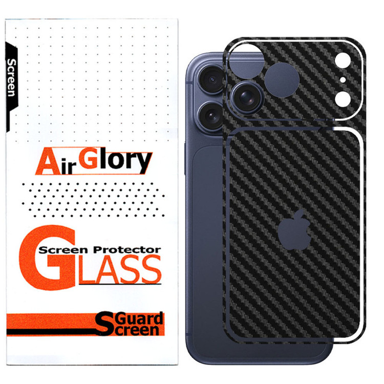 برچسب پوششی ایرگلوری طرح کربن مدل Air مناسب برای گوشی موبایل اپل Iphone 17 Pro