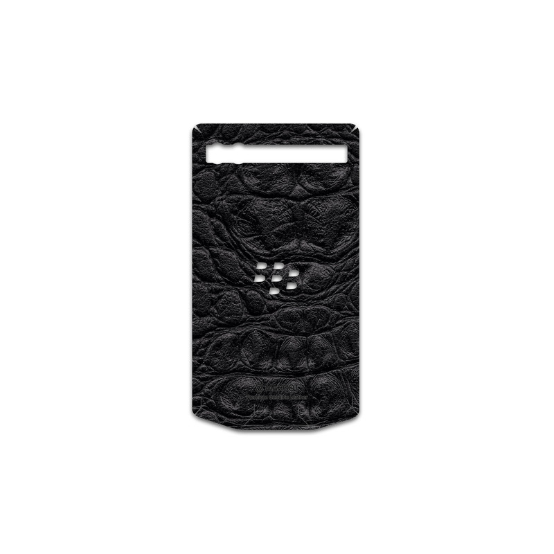 برچسب پوششی ماهوت مدل Black-Crocodile-Leather مناسب برای گوشی موبایل بلک بری Porsche Design P9983
