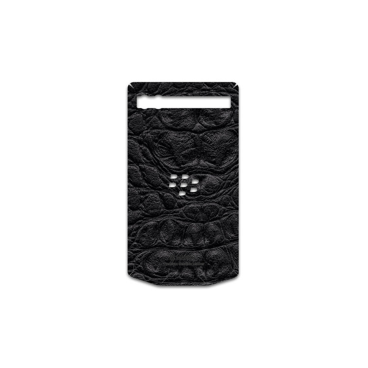 برچسب پوششی ماهوت مدل Black-Crocodile-Leather مناسب برای گوشی موبایل بلک بری Porsche Design P9983