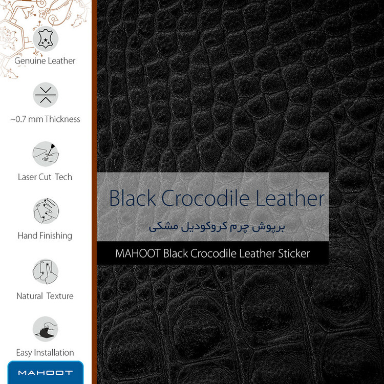 برچسب پوششی ماهوت مدل Black-Crocodile-Leather مناسب برای گوشی موبایل بلک بری Porsche Design P9983