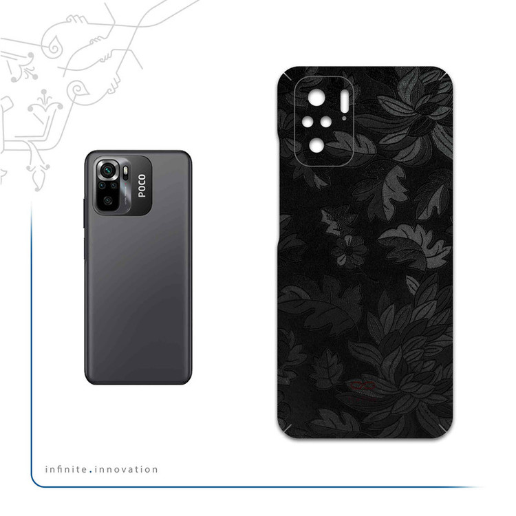برچسب پوششی ماهوت مدل Black-Wildflower مناسب برای گوشی موبایل شیائومی Poco M5s