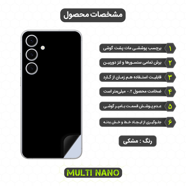 برچسب پوششی مولتی نانو طرح مات مدل X-F1M مناسب برای گوشی موبایل سامسونگ Galaxy S24 FE