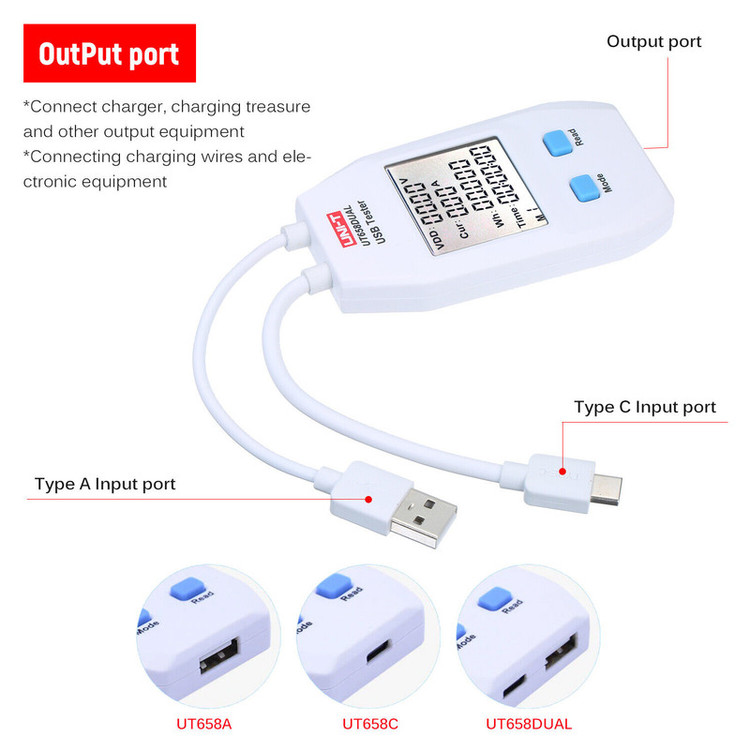 تستر درگاه USB یونی تی مدل UT658DUAL