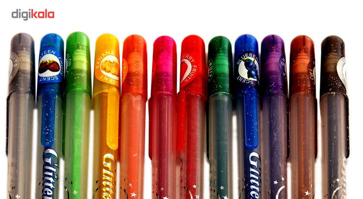 خودکار اکلیلی 12 رنگ مدل Glitter Pen