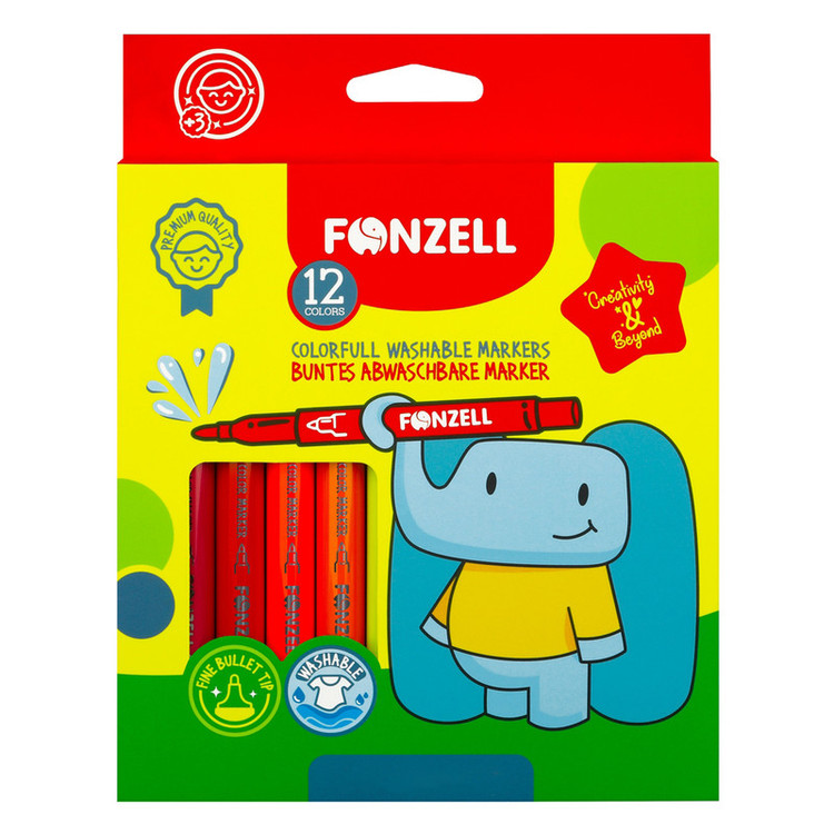 ماژیک رنگ آمیزی فونزل مدل Super Washable Kids بسته 12 عددی