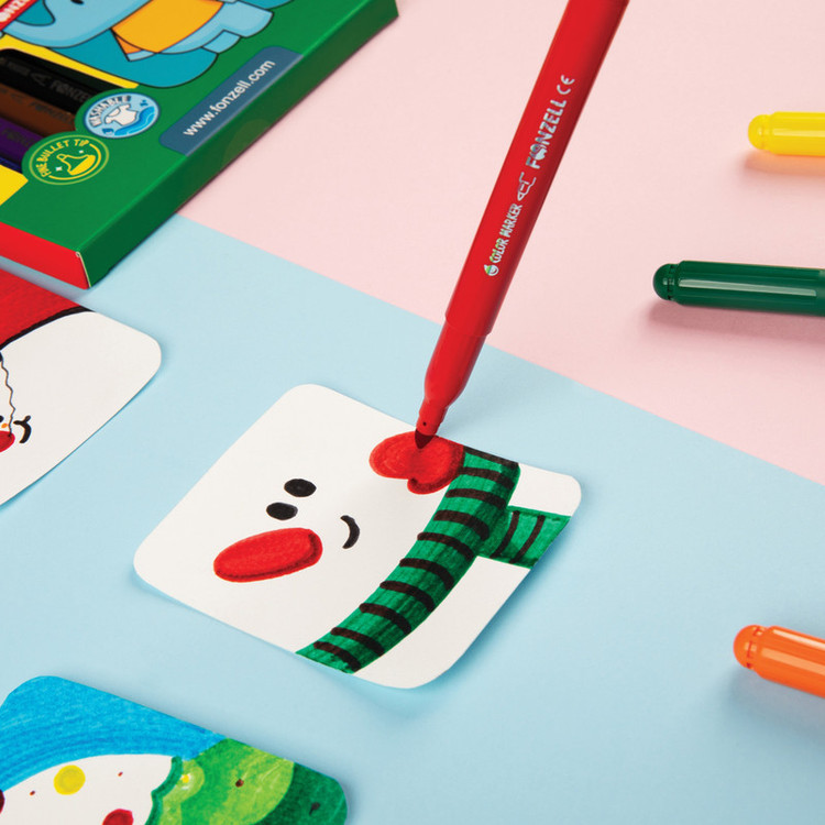 ماژیک رنگ آمیزی فونزل مدل Super Washable Kids بسته 12 عددی