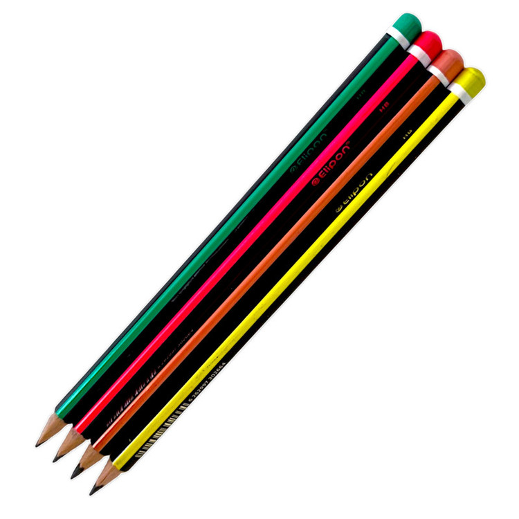 مداد مشکی الیپون مدل سه گوش کد 540 بسته 4 عددی