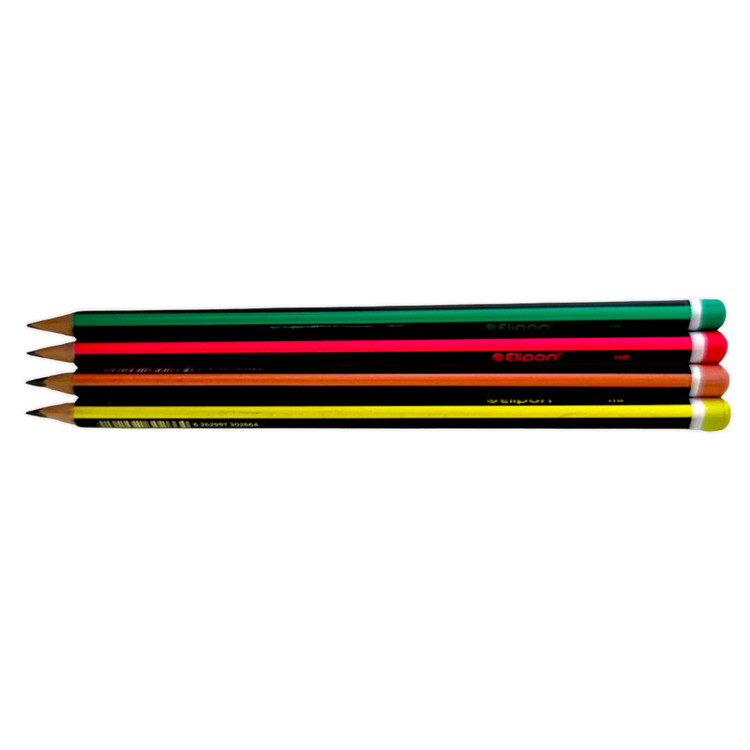 مداد مشکی الیپون مدل سه گوش کد 540 بسته 4 عددی