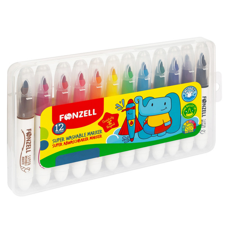 ماژیک رنگ آمیزی فونزل مدل Super Washable بسته 12 عددی