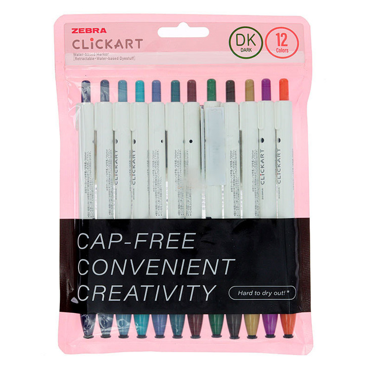 ماژیک علامت گذار زبرا مدل CLICKART DK بسته 12 عددی