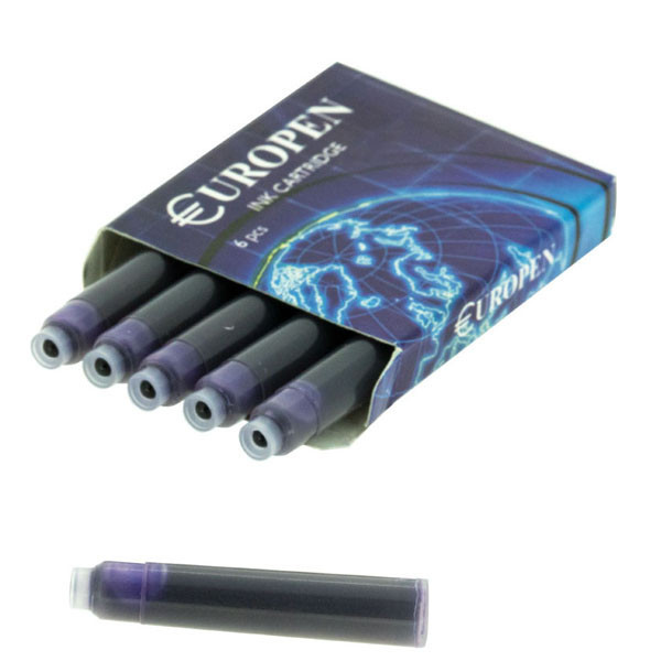 جوهر خودنویس یوروپن مدل EURO INK بسته 18 عددی