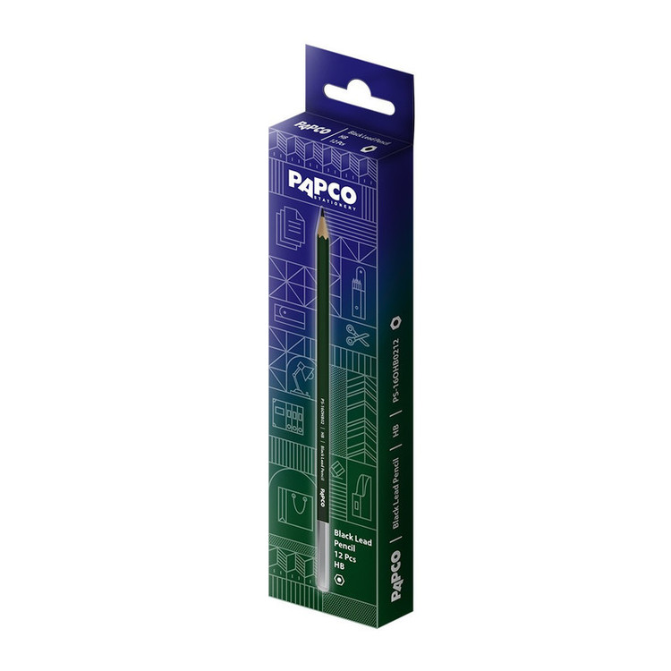 مداد مشکی پاپکو با درجه سختی HB کد -PS-16OHB0212 بسته 12عددی