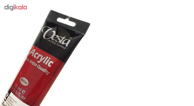 رنگ اکریلیک وستا مدل 12 Deep Red حجم 75 میلی لیتر
