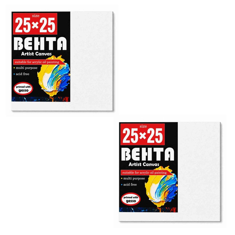 بوم نقاشی مربع بهتا مدل A25 سایز 25 × 25 سانتی‌متر بسته 2 عددی