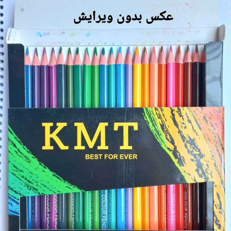 مداد رنگی 48 رنگ کی ام تی مدل TRIPLUS ARTIST طرح رنگین کمان