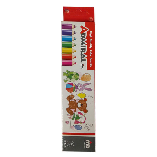 مداد رنگی 6 رنگ ادمیرال مدل MDF مجموعه 12 عددی