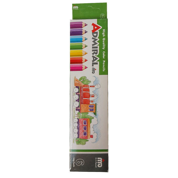 مداد رنگی 6 رنگ ادمیرال مدل MDF مجموعه 12 عددی