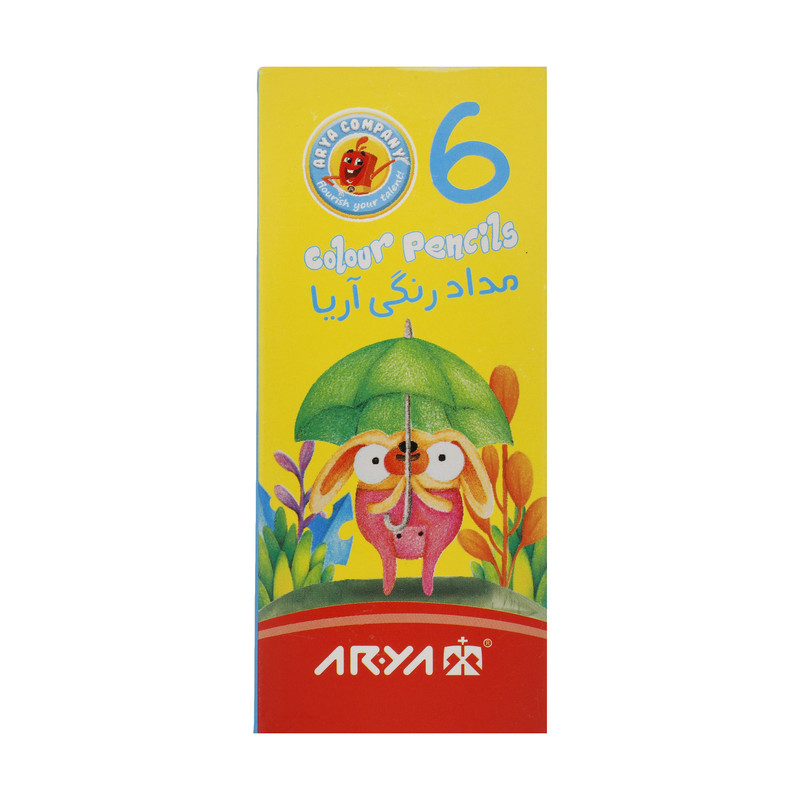 مداد رنگی 6 رنگ آریا مدل 3071