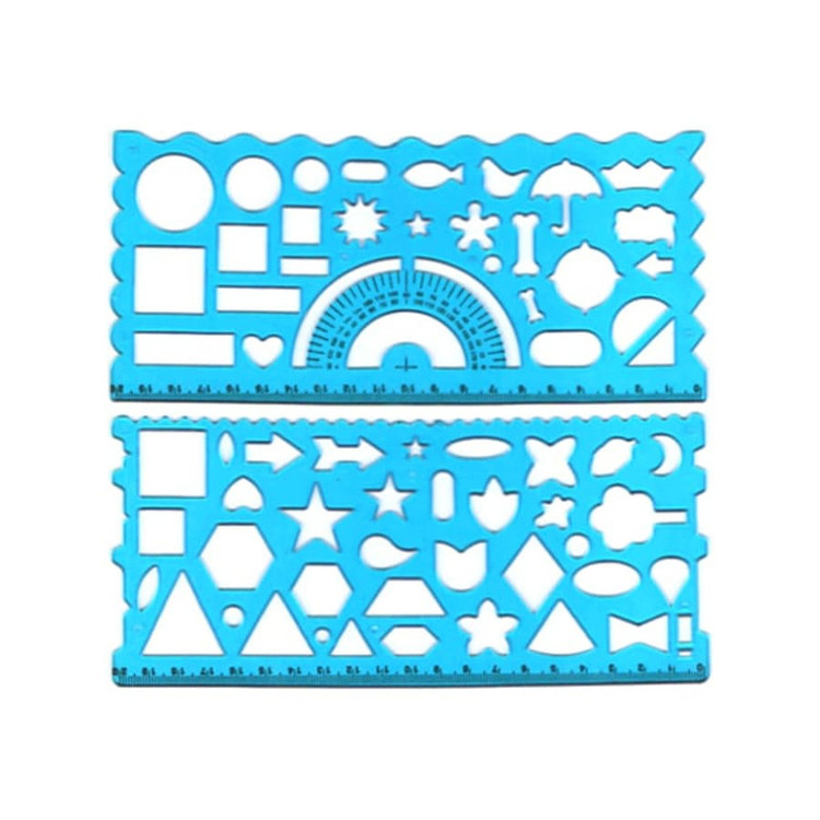 خط کش و شابلون طرح اشکال هندسی مدل Shape 03 مجموعه 3 عددی