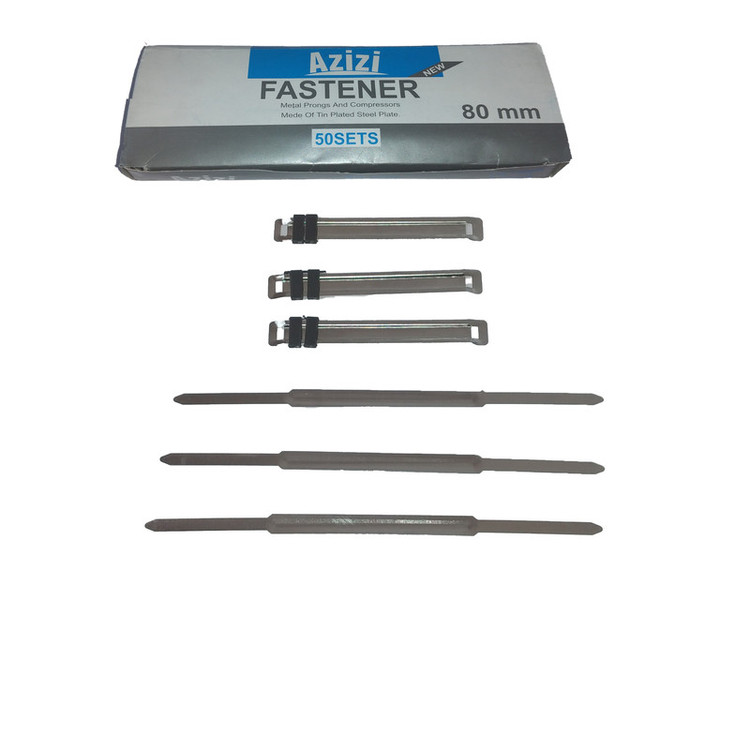 گیره بایگانی پوشه و کاغذ عزیزی کد 101 مدل fastener بسته 50 عددی