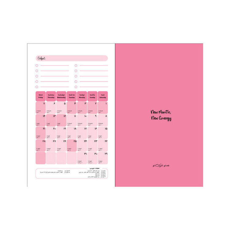 سررسید رقعی سال 1405 پاپکو مدل پلنر کد Planner2-71933