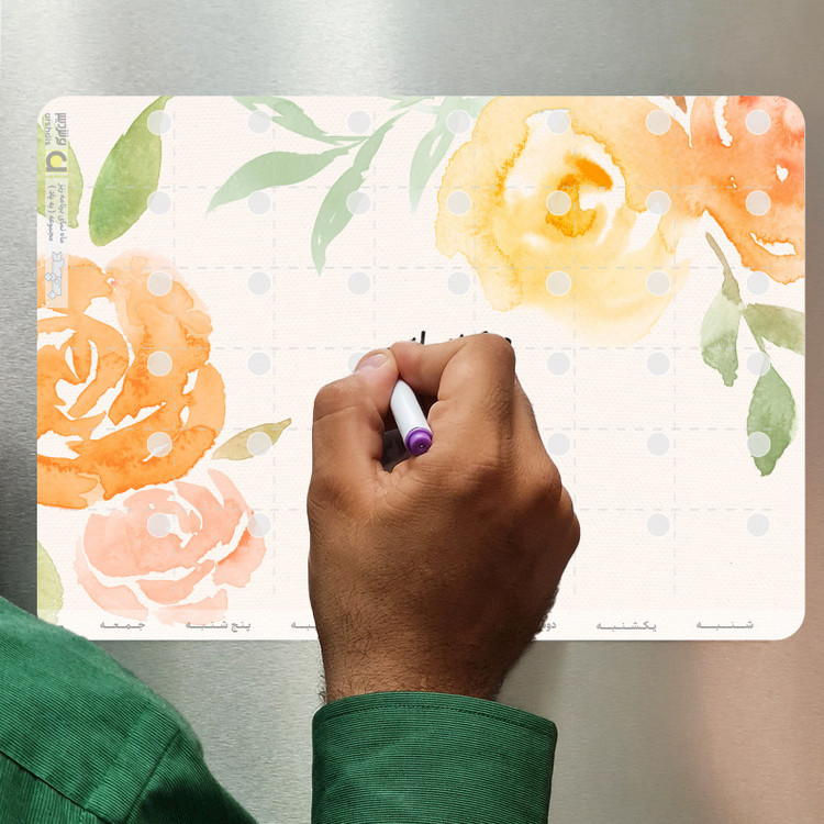تخته وایت برد عرش دیس مدل پلنر سایز 29×20 سانتی متر به همراه ماژیک