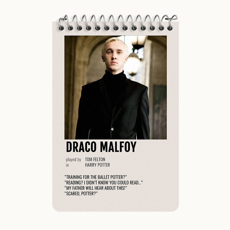دفتر یادداشت 50 برگ خندالو طرح دراکو مالفوی (Draco Malfoy) کد F13402