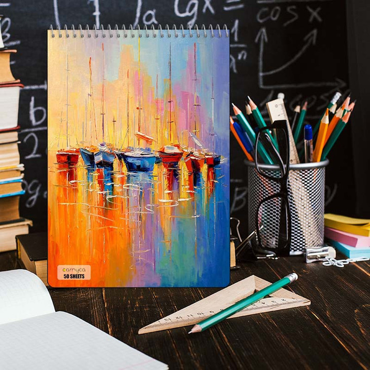 دفتر نقاشی 50 برگ سیمی کارنیکا طرح نقاشی های آبرنگی Watercolor Paintings کد 22825