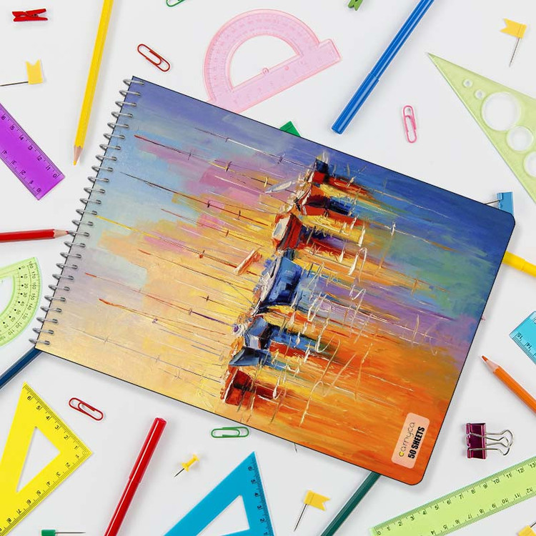 دفتر نقاشی 50 برگ سیمی کارنیکا طرح نقاشی های آبرنگی Watercolor Paintings کد 22825