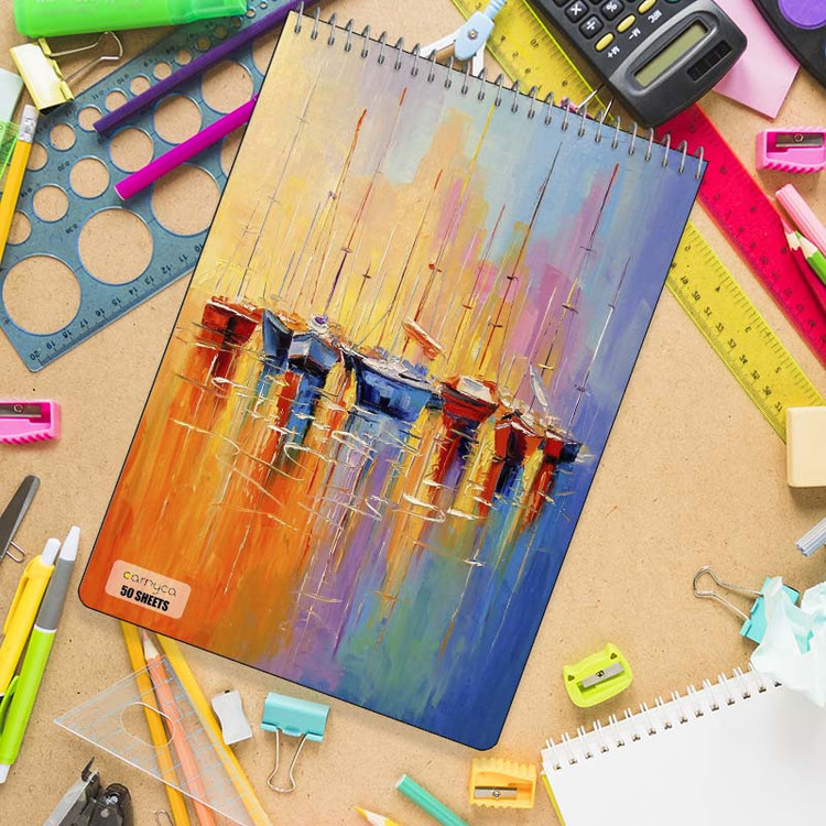 دفتر نقاشی 50 برگ سیمی کارنیکا طرح نقاشی های آبرنگی Watercolor Paintings کد 22825