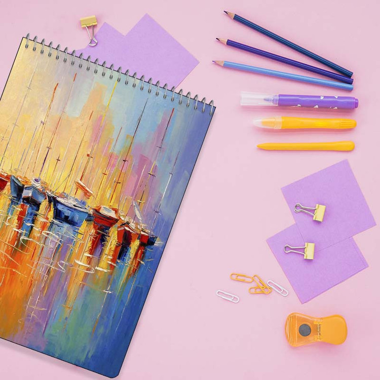 دفتر نقاشی 50 برگ سیمی کارنیکا طرح نقاشی های آبرنگی Watercolor Paintings کد 22825
