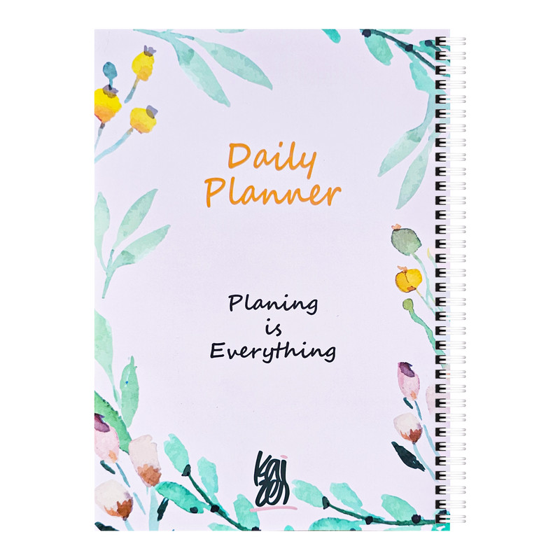 دفتر برنامه‌ریزی 60 برگ کایزن مدل روزانه طرح floral کد dp001