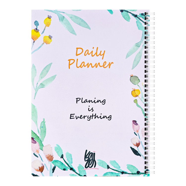 دفتر برنامهریزی 60 برگ کایزن مدل روزانه طرح floral کد dp001