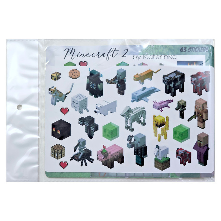 برچسب کاترینکا طرح برش خورده بولت ژورنال و اسکرپ بوک مدل Minecraft 2 بسته 63 عددی