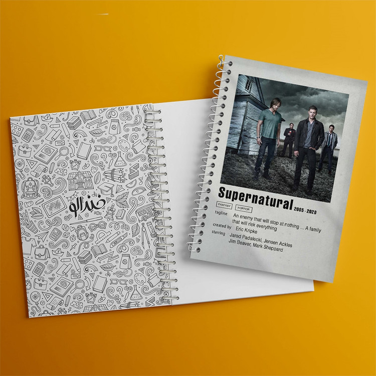 دفتر ژورنال نویسی 50 برگ خندالو مدل نقطه ای طرح سوپرنچرال (Supernatural) کد F11277