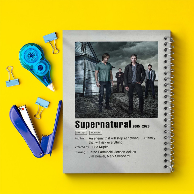 دفتر ژورنال نویسی 50 برگ خندالو مدل نقطه ای طرح سوپرنچرال (Supernatural) کد F11277