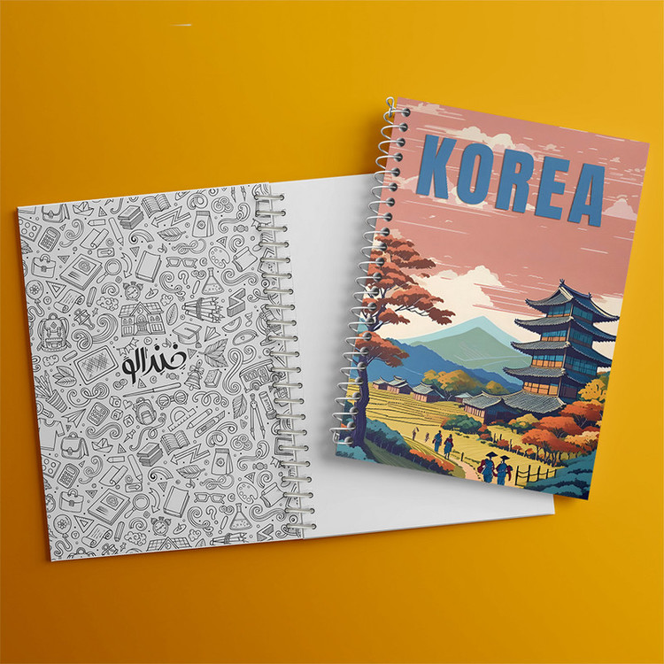 دفتر لغت 50 برگ خندالو طرح کره (Korea) کد F6304