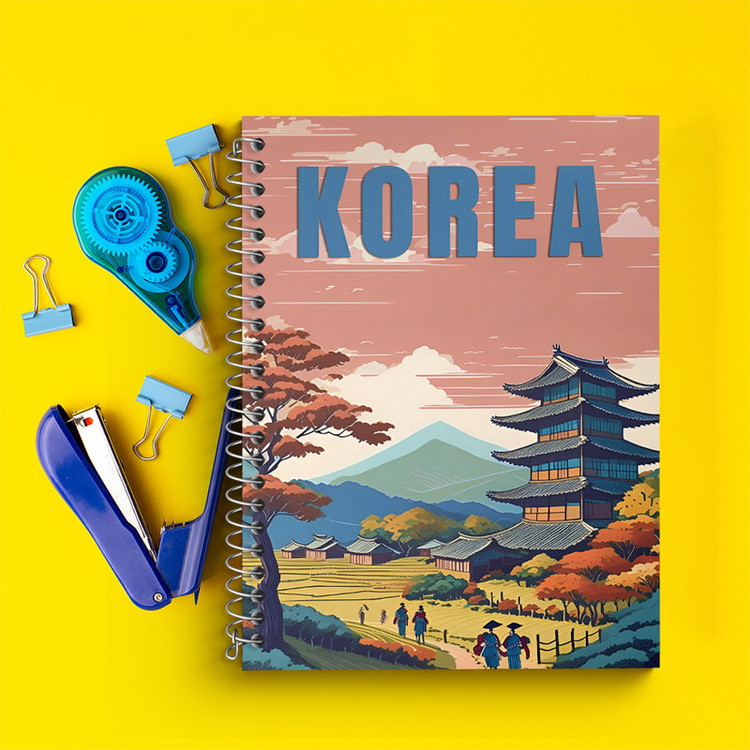 دفتر لغت 50 برگ خندالو طرح کره (Korea) کد F6304