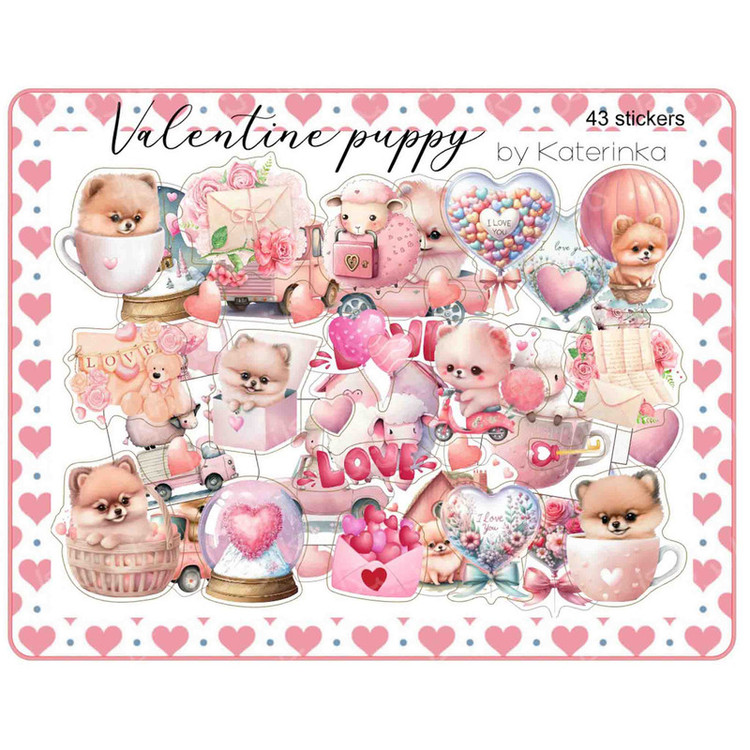 برچسب کاترینکا طرح برش خورده بولت ژورنال و اسکرپ بوک مدل Puppy بسته 43 عددی