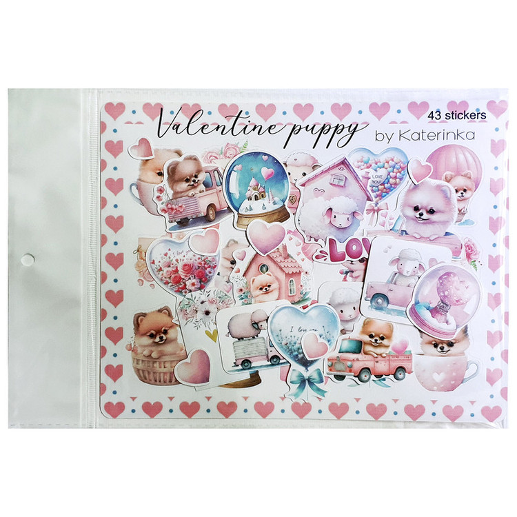 برچسب کاترینکا طرح برش خورده بولت ژورنال و اسکرپ بوک مدل Puppy بسته 43 عددی