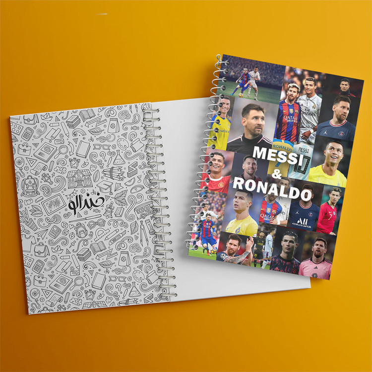 دفتر نقاشی 50 برگ خندالو طرح مسی و رونالدو (Messi and Ronaldo) کد N9177