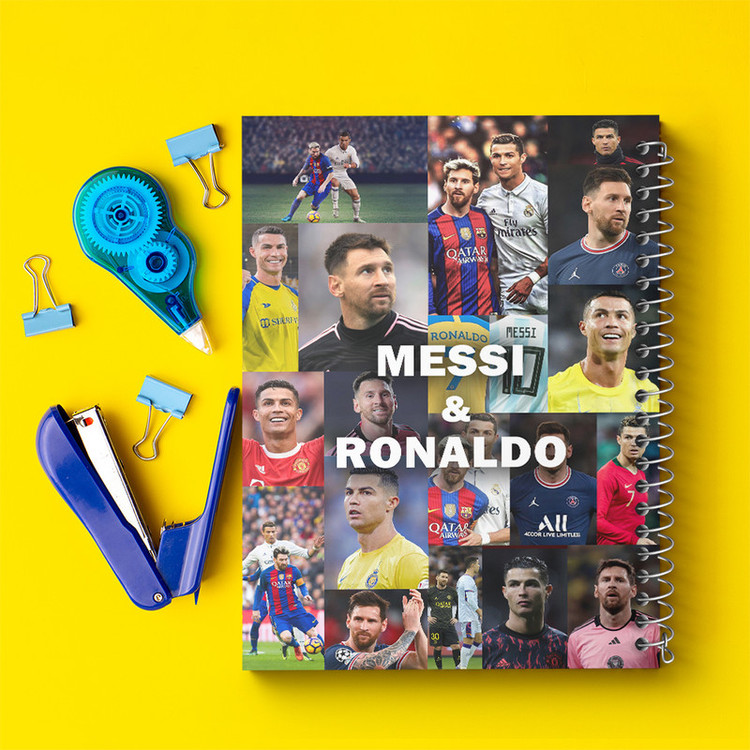 دفتر نقاشی 50 برگ خندالو طرح مسی و رونالدو (Messi and Ronaldo) کد N9177